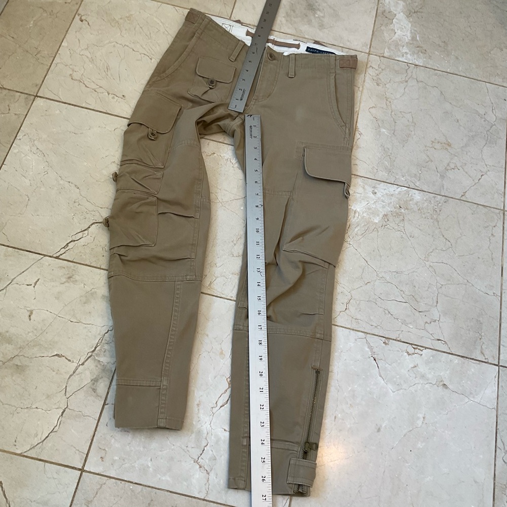 Ralph Lauren Skinny-fitting khaki cargo trousers with stretch, pockets, Sz 4 - Picture 13 of 13